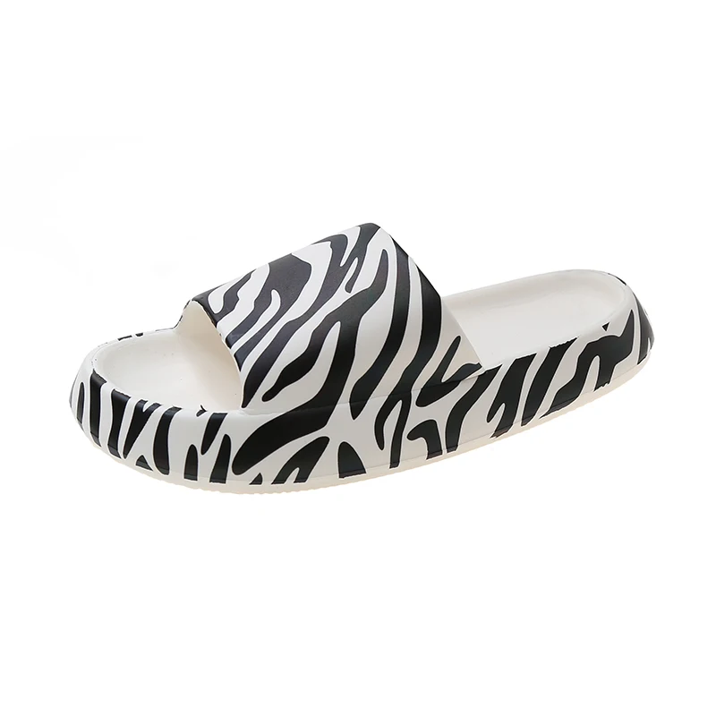 Slippers For Women Summer 2024, Fashionable Zebra Print Indoor And Outdoor Slippers Thick Soled, Non Slip Slippers