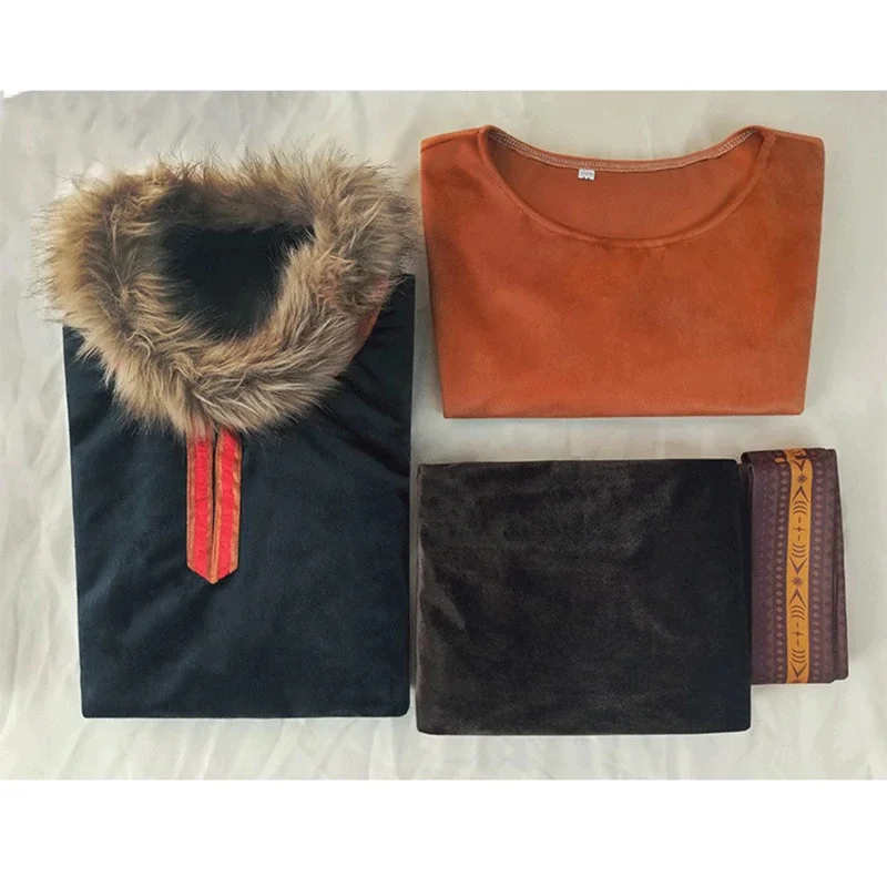 Kristoff Olaf Halloween Movie Costume Adult Men Deluxe Suits Fancy Party Cosplay Carnival Outfit For Tops Pants Vest