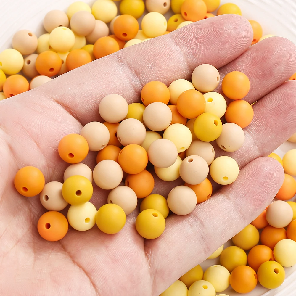 100Pcs 12mm Round Shape Silicone Teething Beads Baby Teether For DIY Nursing Necklace Food Grade Chew Beads Accessories