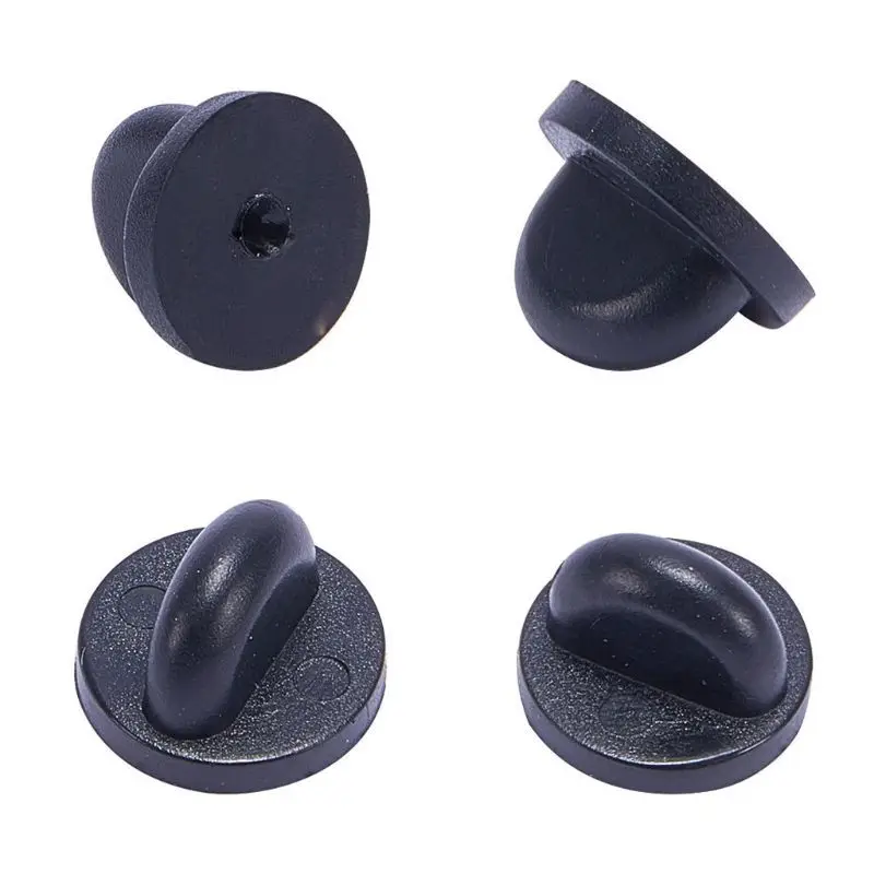 

Y1UB 100 Pieces/Set Black Rubber Pin Backs for Creative for Butterfly Clutch Backings Pin Safety Backs Locking Clasp for Repl