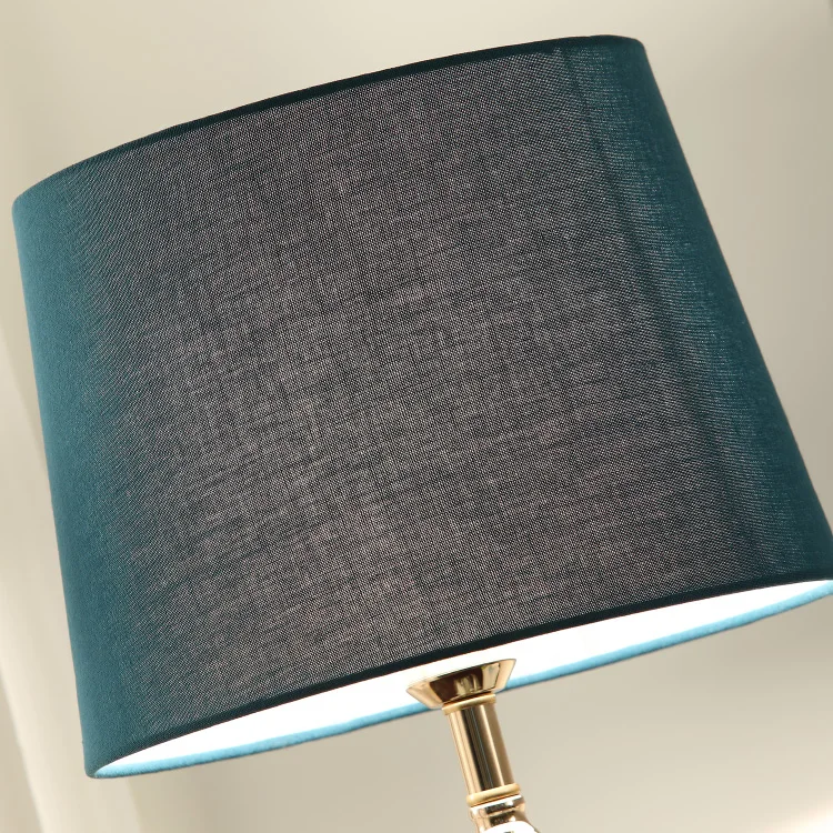 Home Living Room Decoration Desk Light Crystal Table Lamp with White Lampshade Handmade Clear Glass Table Lamp