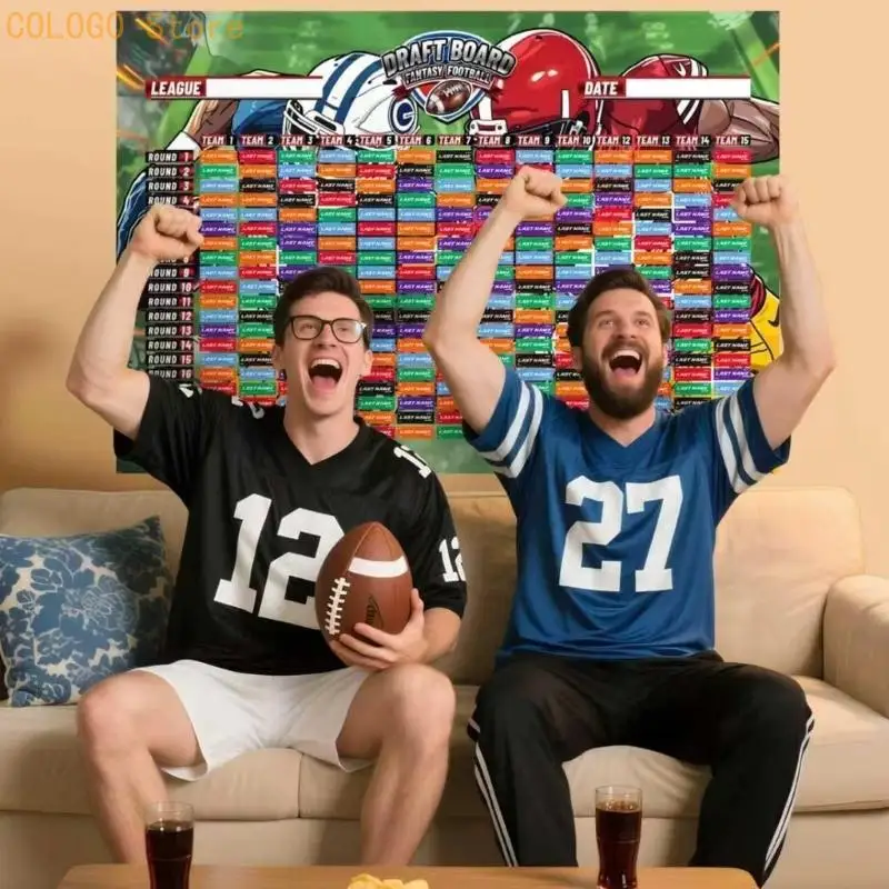 Fantasy Football Draft Board Player Labels Stickers for Visible Team Assignments D0LD