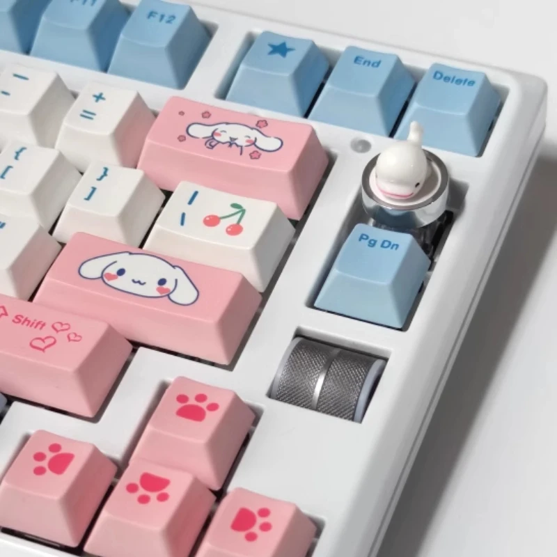 Circular White Whale Theme Keycaps Set ABS 3D Keycaps Custom Original Handmade Keycaps for Mechanical Keyboard Accessories Gift