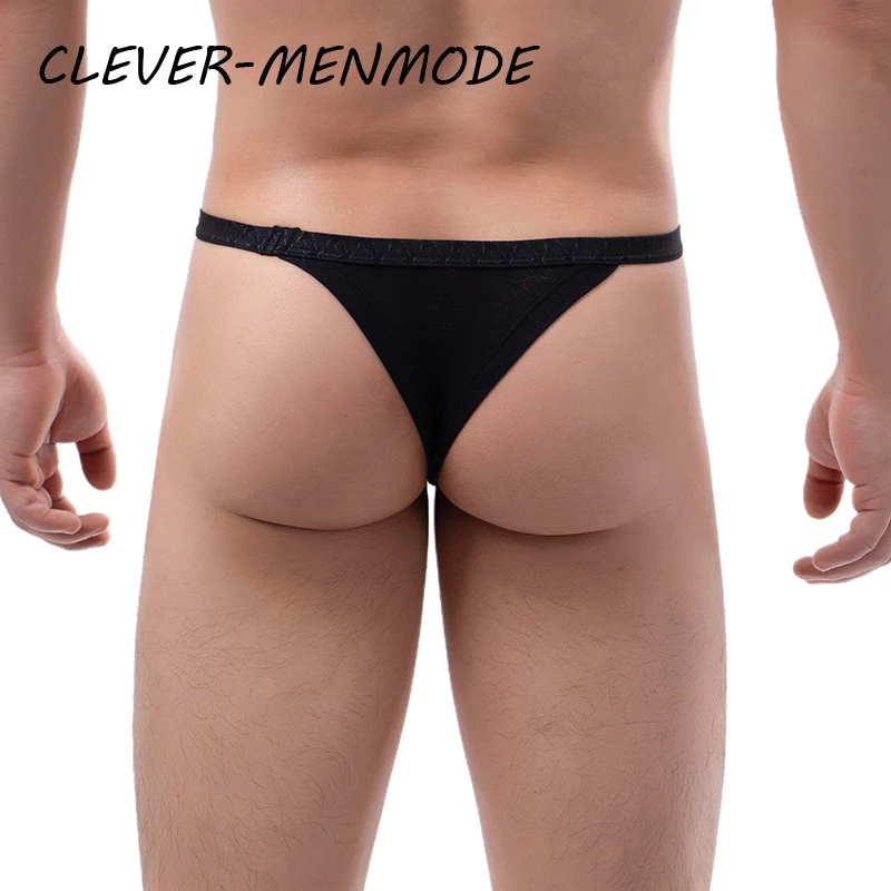 Men\'s Sexy Transparent Low Rise Mini Thong Big Bulge Penis Sheath Body Underwear Slim Fitted T-Shaped G String Miniature Tong