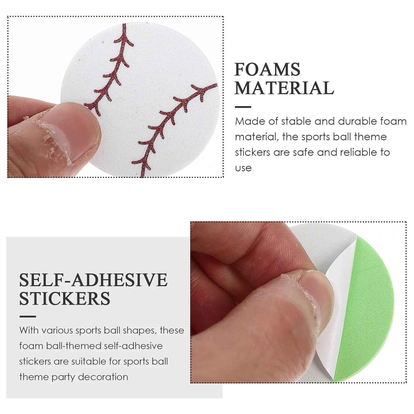 

4 Packs Sport Stickers Ball Theme Foams Baseball Basketball Decals Sports Balls