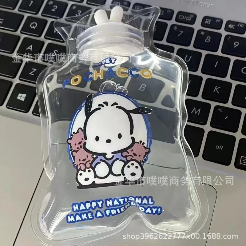 Sanrio-calentador de manos portátil para niñas, bolsa de agua caliente llena de agua, accesorios de Hello Kittys, Anime Kawaii, regalo