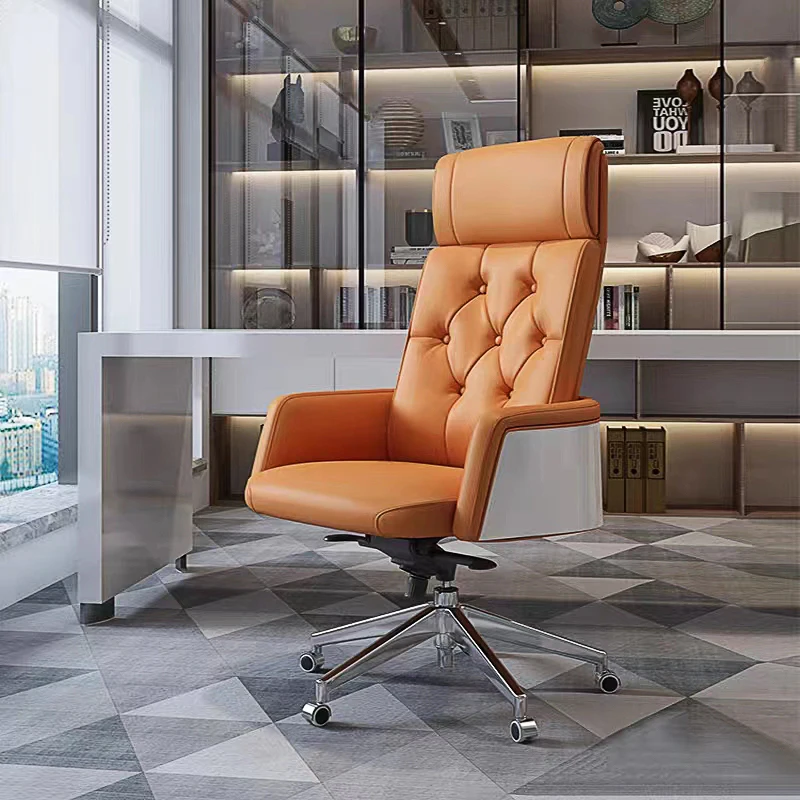 

2024 New Arrival Luxury Office Chair High End Synthetic Leather Office Chairs for Boss Office Chairs Leather Bureau De Travail