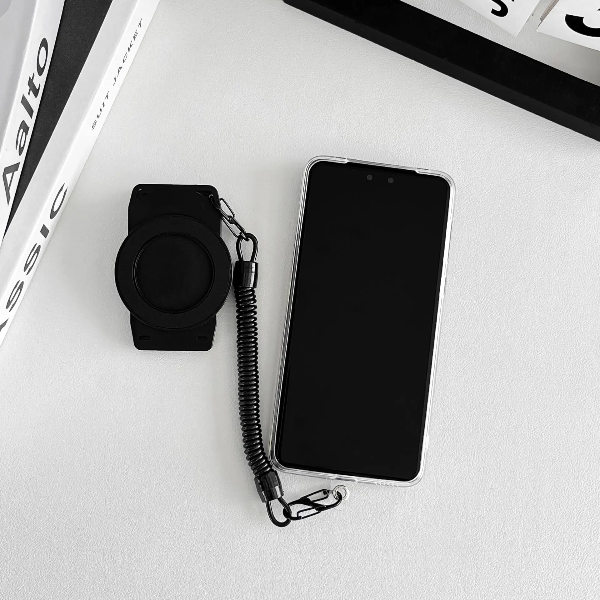 Магнитный зажим для ремня Magsafe, держатель для мобильного телефона, зажим для рюкзака из крокодиловой кожи, пружинная веревка, бесплатная подставка для мобильного телефона