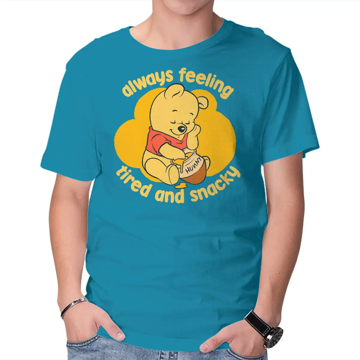 Cute Tired Snacky Bear Anime Graphic T-shirts For Men Clothing Women Short Sleeve Tees New Arrivals Unisex Summer