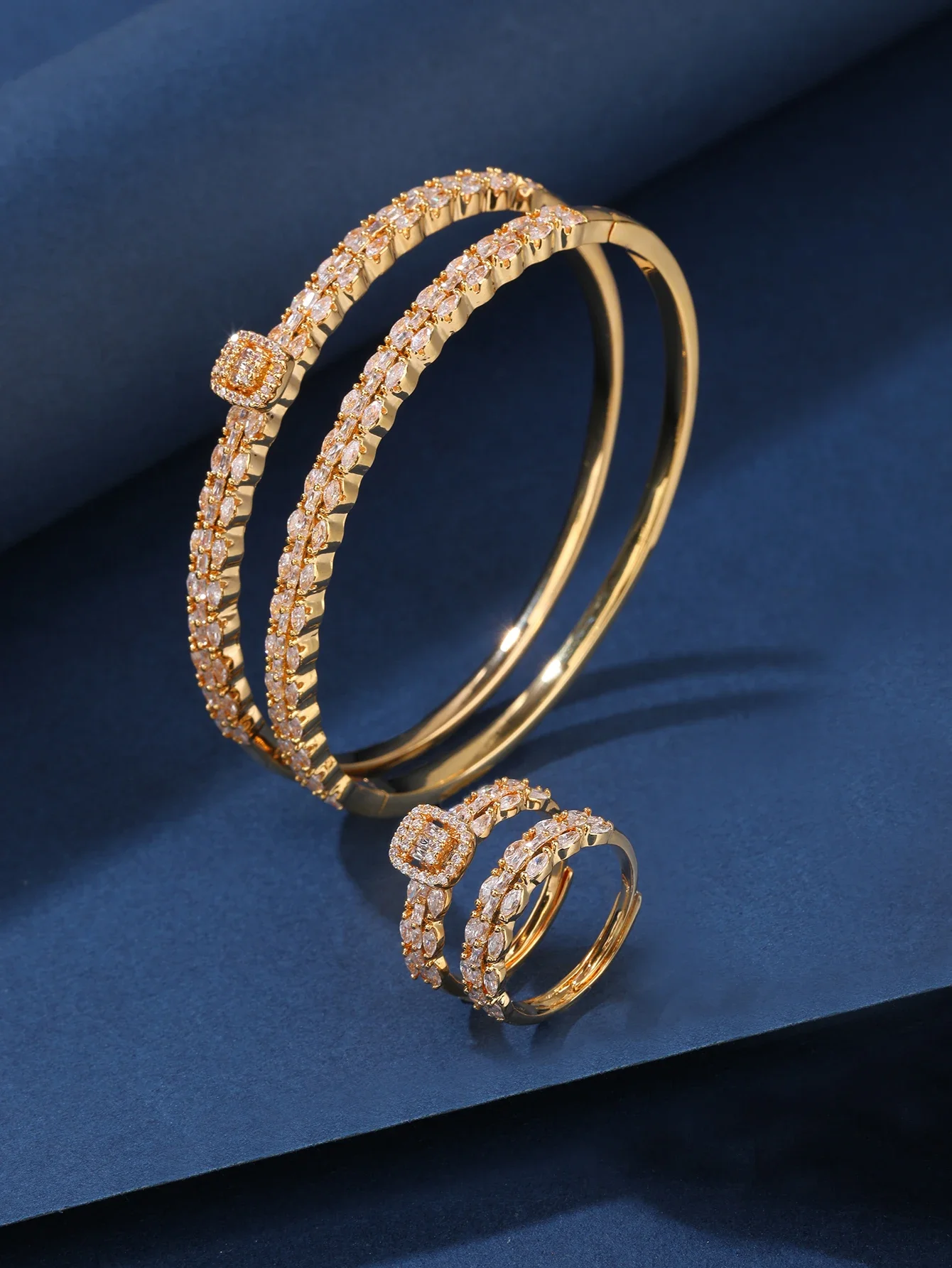 

Luxury Bracelet: A dazzling zirconia bangle with exquisite design, perfect for ladies party and wedding jewelry