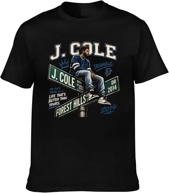 Herren & Damen J-Cole 2026 Musik-Tour Mode Kurzarm-T-Shirt Y2k Streetwear Hip-Hop Grafik-Kleidung Baumwolle Rap Rock Tee – Detail 15