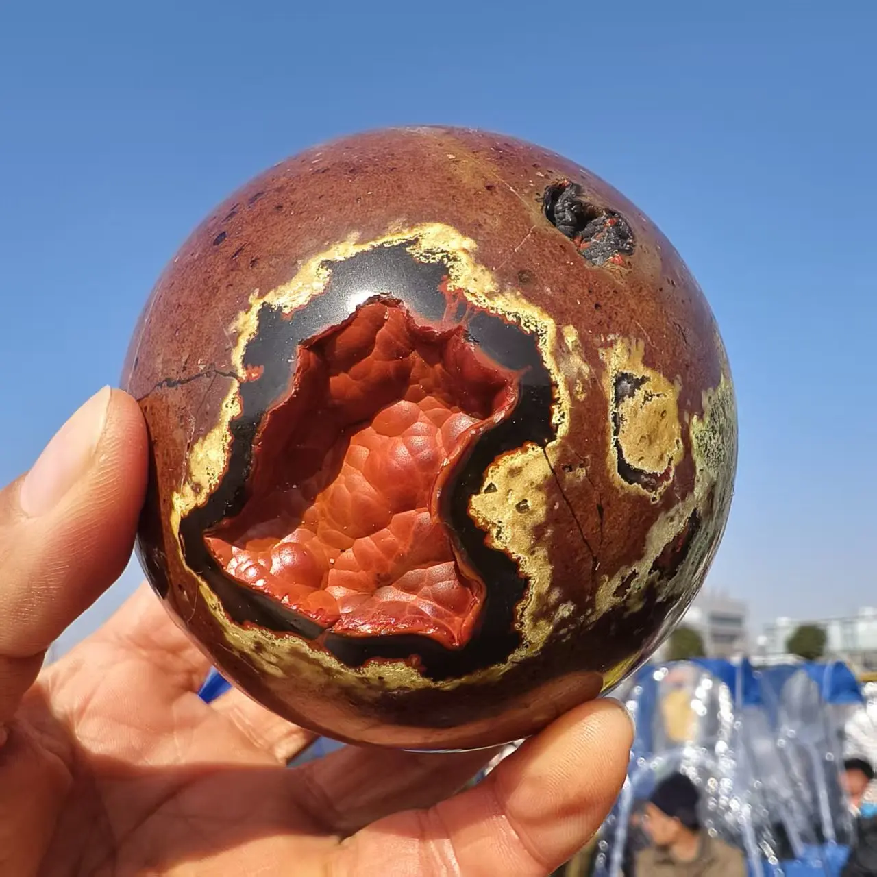 

Натуральные красные каменные шары из агата периода Эпохи Воюющих царств, шары из кварцевой руды, для целебного использования, с узорами и включениями руды.