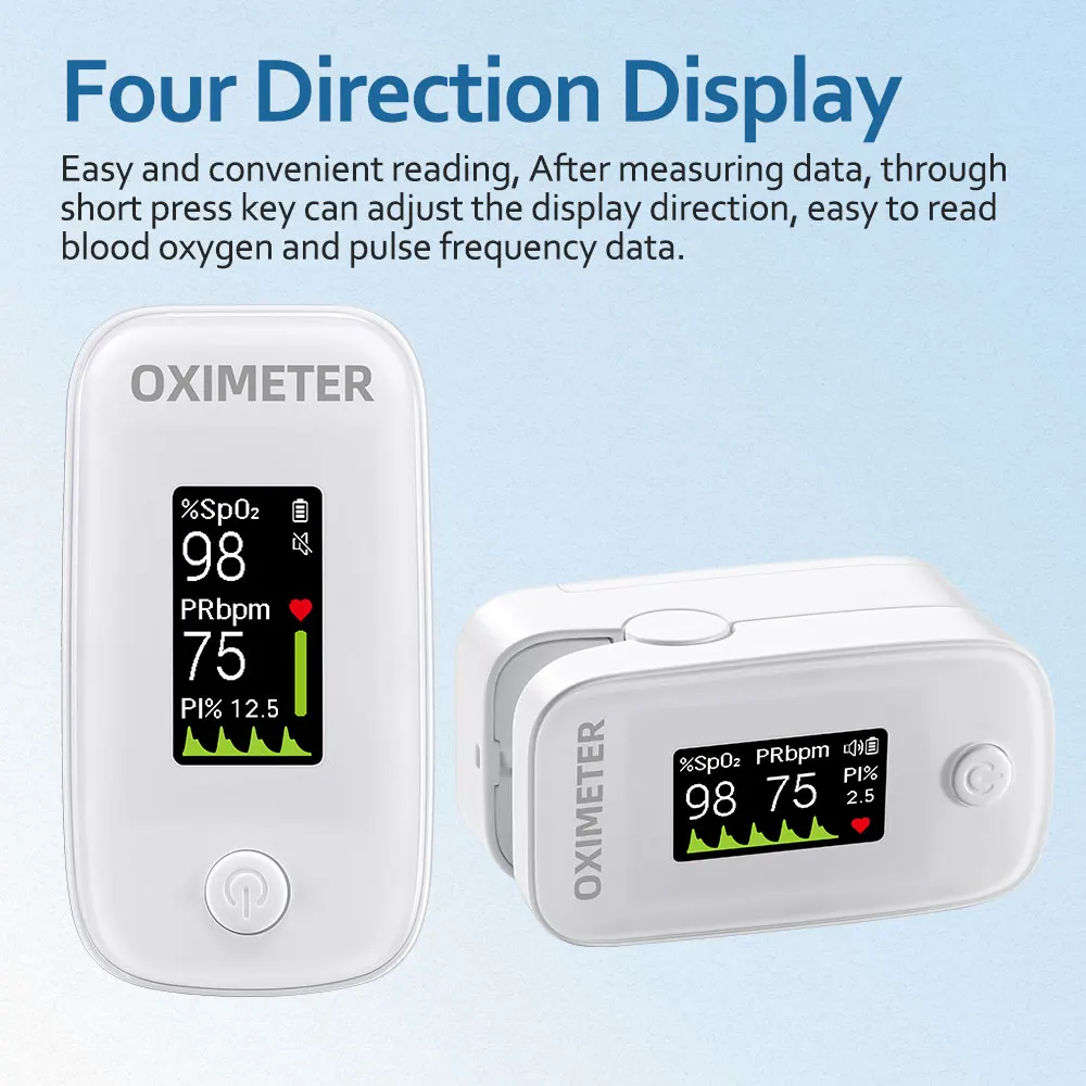 Fingertip Pulse Oximeter, Blood Oxygen Saturation Monitor| O2 Meter, Portable SPO2 & Pulse Rate Monitor