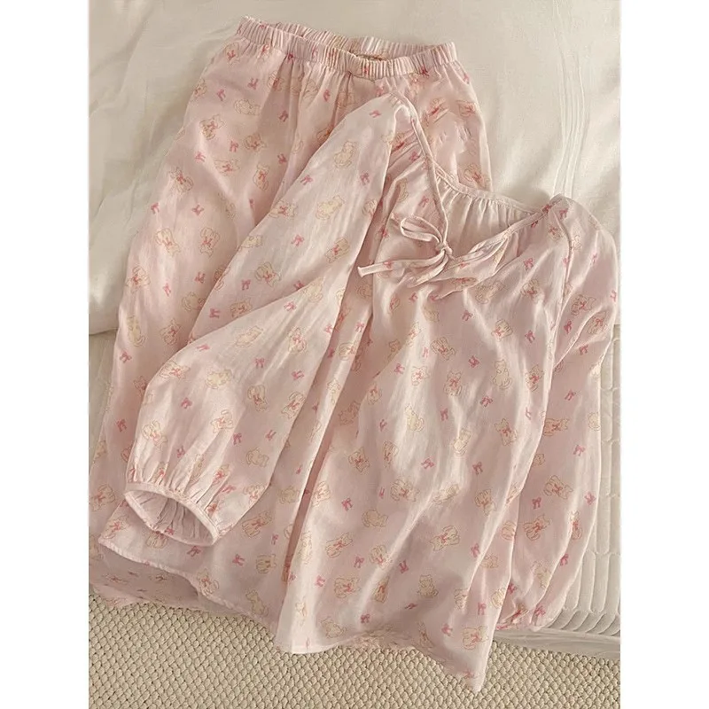 Pjs 세트 여성용 잠옷 세트 프린트 잠옷 여성용 따뜻한 겨울 잠옷 세련된 홈웨어 잠옷 귀엽고 부드러운 잠옷 세트