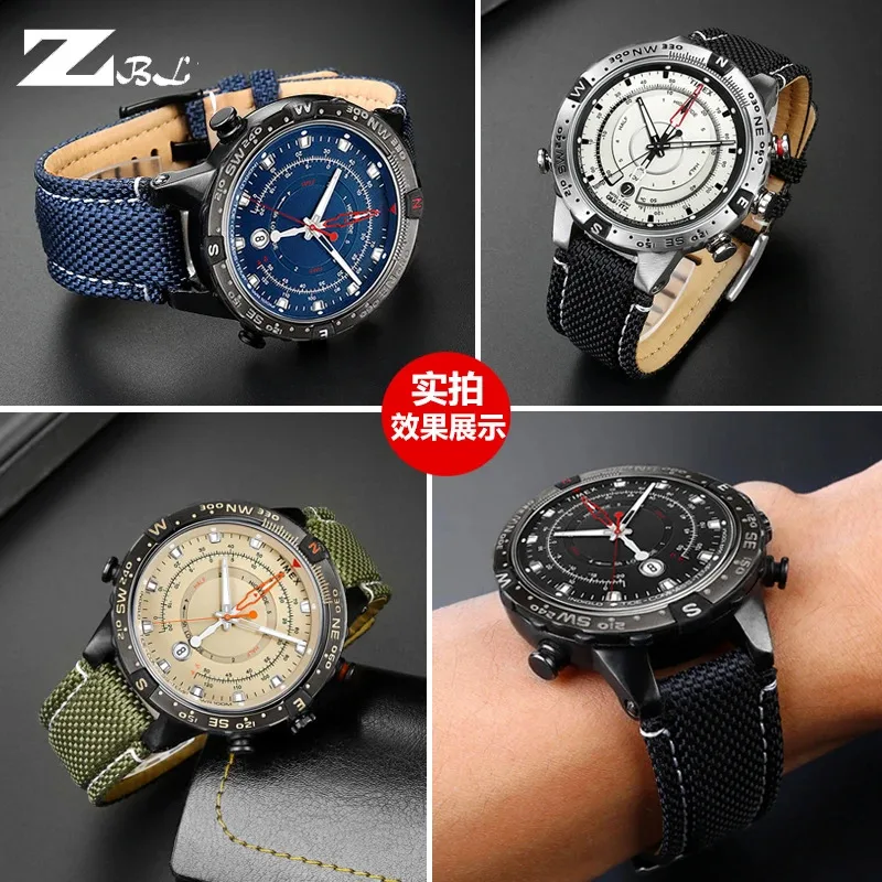 النايلون حزام (استيك) ساعة ل تيميكس T2N721/720 TW2T76500 حزام ساعة اليد مقاوم للماء 24*16 مللي متر قماش الرجال سوار إكسسوارات مع قضيب ربط