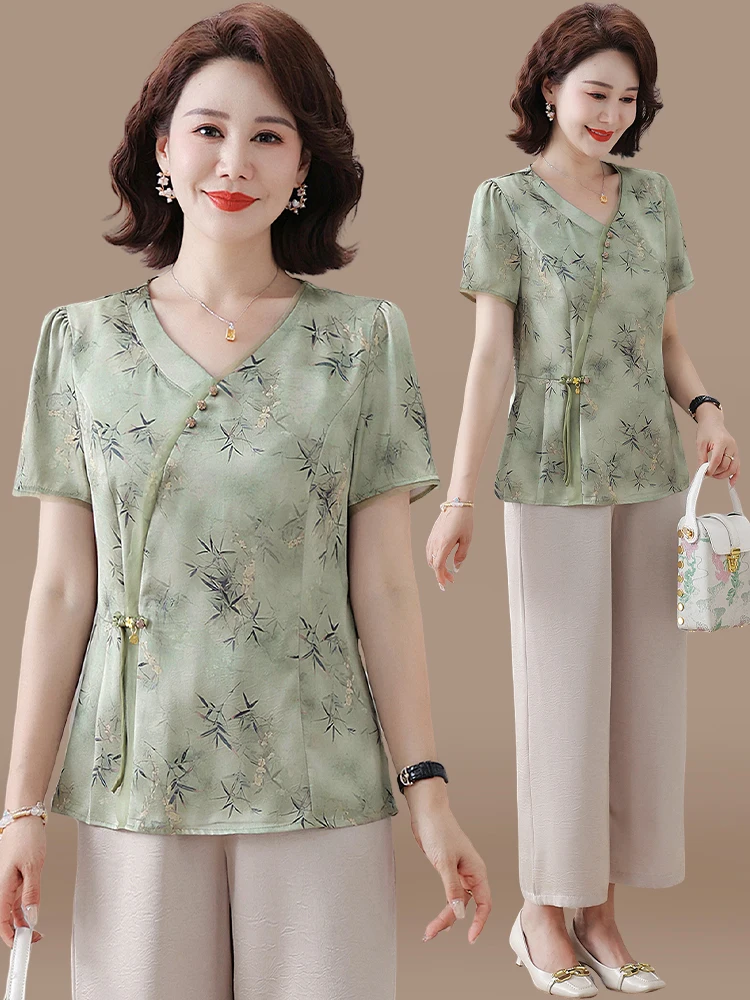 new-chinese-sle-summer-outfit-ort-sve-irt-and-pants-set-for-middle-aged-mothers-comfortable-loose-fit-faionable
