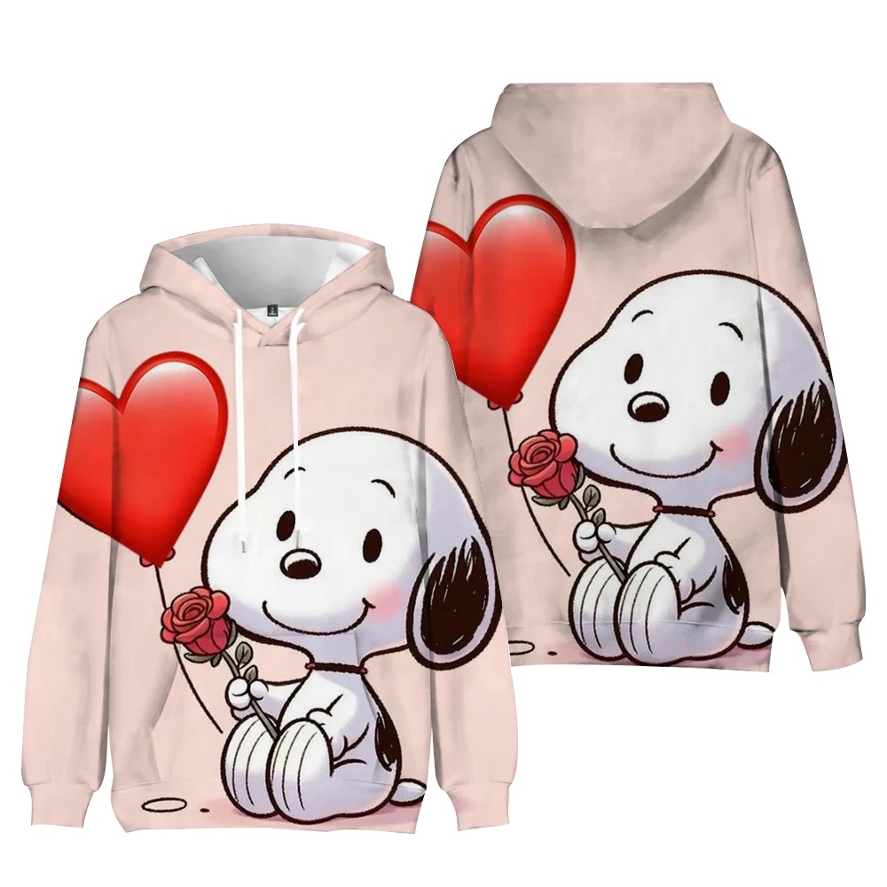 2024 Spring and Autumn Children's Adult Parent-Child Sweater 3D Printing Cartoon Animation Snoopy Personality Fashion Streetwear