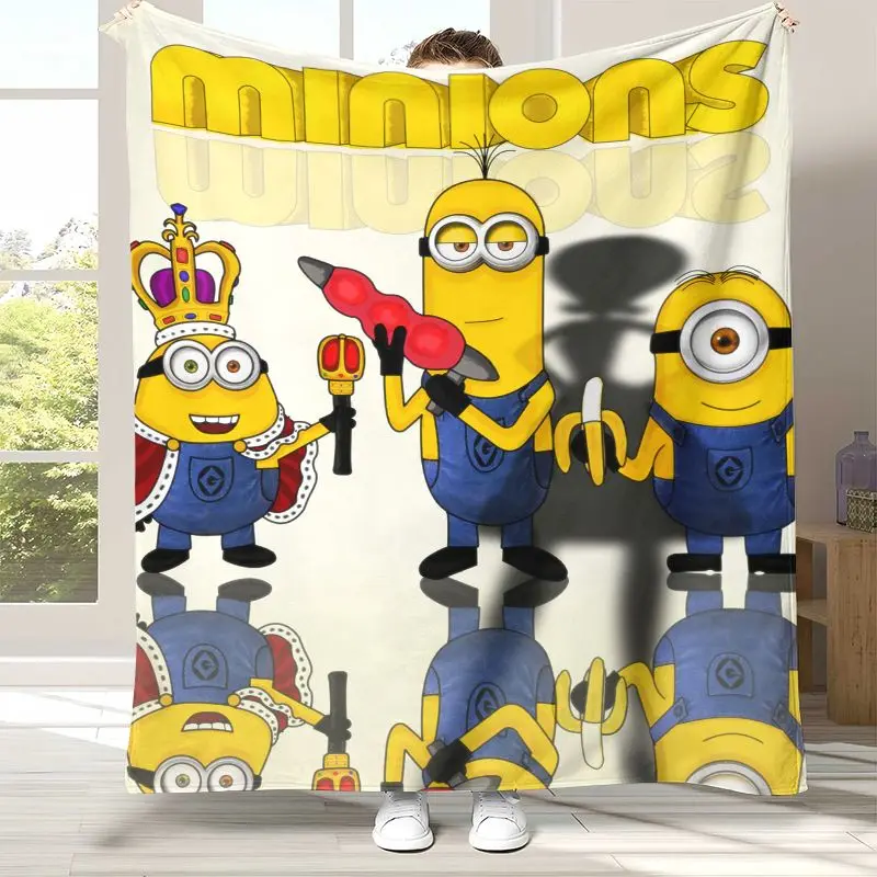 Funny Kawaii M-Minions Cartoon Soft Flannel Throw Blanket,Cozy Warm Blanket for Bed,Sofa,Living Room,Picnic,Home Decor,Gift Kid