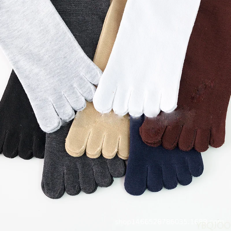 

7 Pairs Plus Size Men Socks Autumn Winter Toe Socks High Quality Cotton Five Finger Socks Middle Tube absorbing breathable