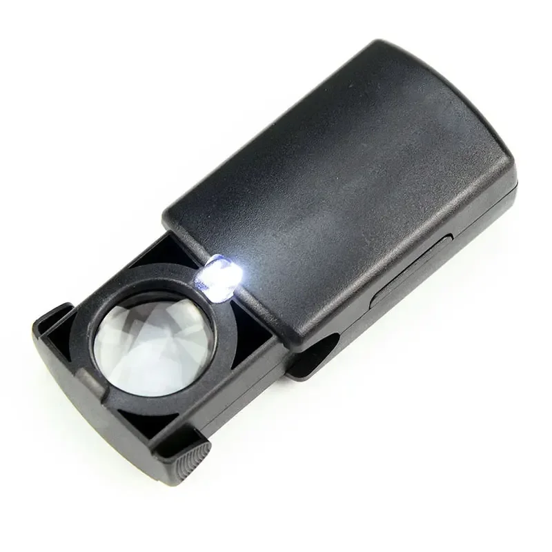 20X 21mm Pull-Type Mini Jewelry Loupe Magnifier Magnifying Glass with LED Light Helping Hand Soldering Loupe Solder Clamp Tools