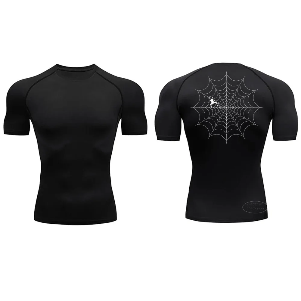 

Men Quick-drying Breathable Short-sleeved T-shirt Compression Shirt 2024 New Summer Gym Sports Running Breathable T-shirt S-3XL
