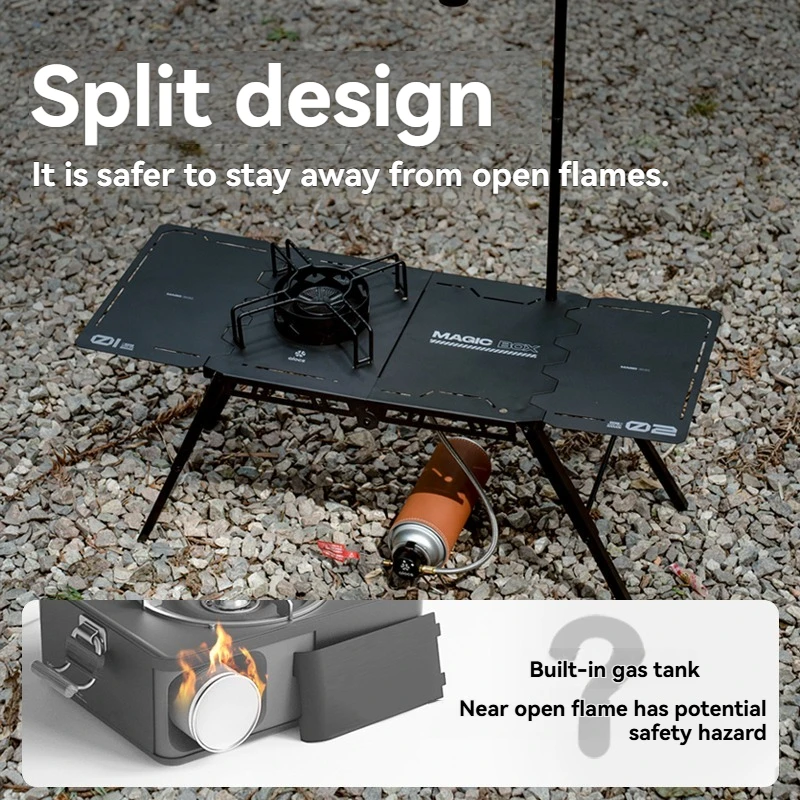 Folding Camp Stove with Storage Bag Outdoor Folding Portable Card Stove Camping Picnic Stove Set Compact  ﻿