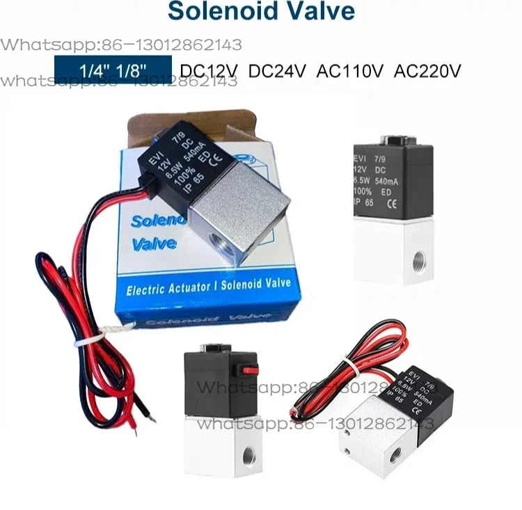 Direct Acting Solenoid Valve Normally Closed Water Air Oil DC 12V 220V 1/8
