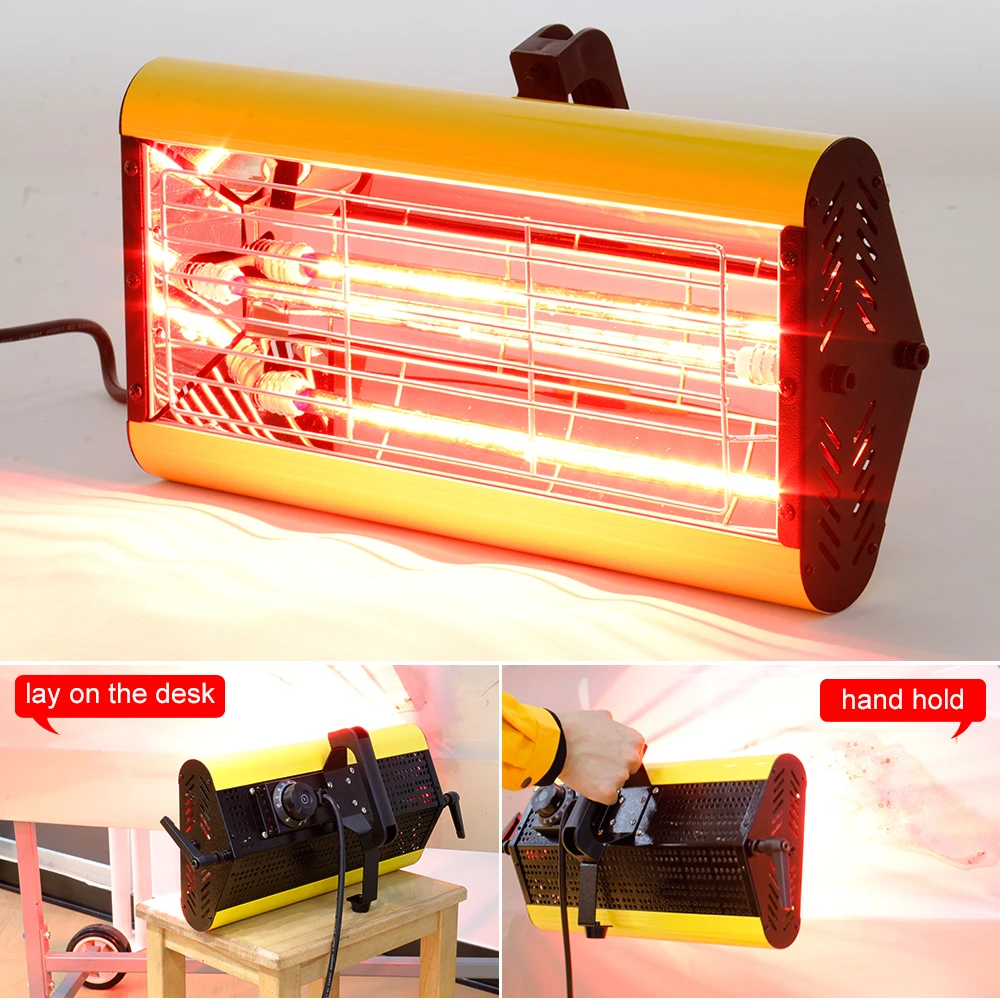 CE Certificated Portable Baking Light Curing Heat Paints Lamps 1200WB