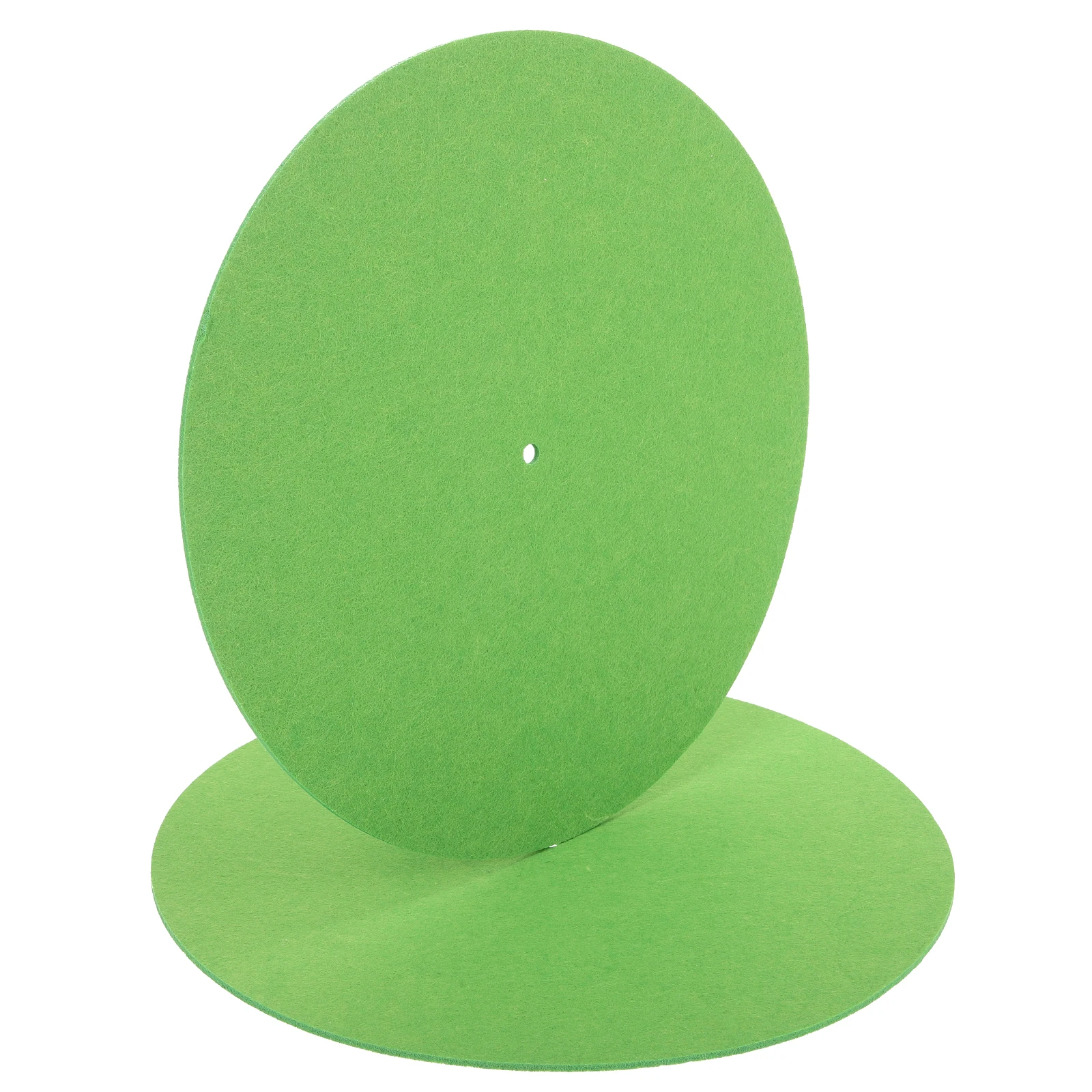

2 Pcs Green Record Mat Felt Turntable Vinyl Protective Pad Durable Accessories DJ Equipment Replacement Stable Practical Home