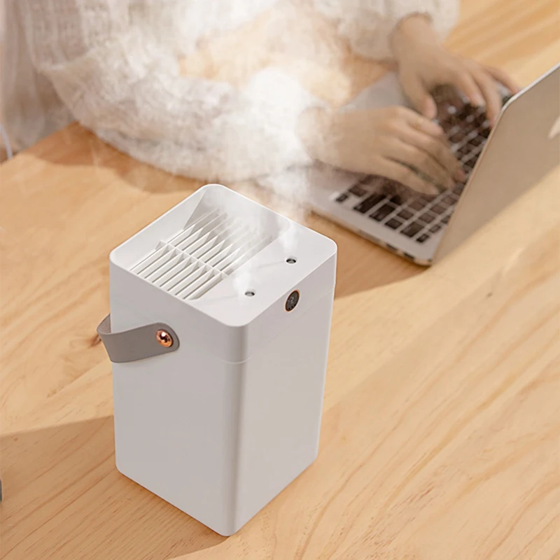 Umidificador de ar com lâmpada LED, bico duplo, nevoeiro grande, quarto, escritório, desktop