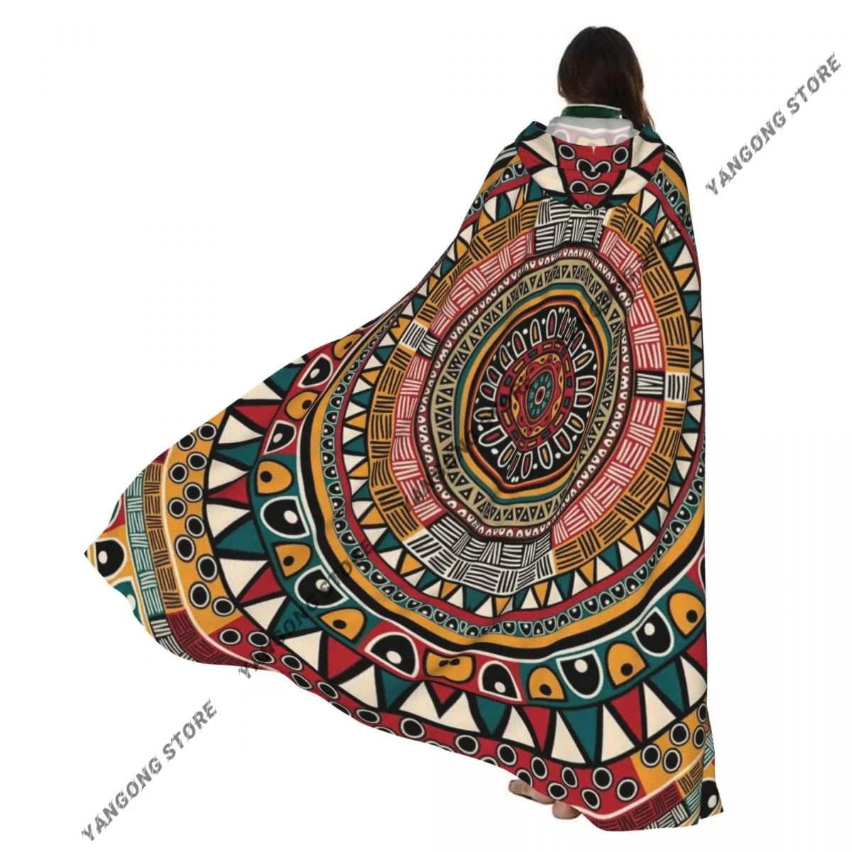 

Cosplay Medieval Costumes Folkloric Tribe Aztec Art Hooded Cloak Capes Long Robes Jackets Coat Carnival