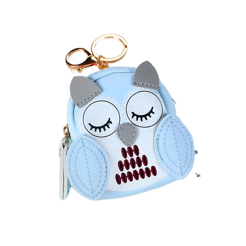 

Мини-милый держатель для карт, короткие кошельки, держатель для ключей, сова, священник, мультяшный женский автомобильный брелок, кошелек для монет, школьная сумка, подвеска, сумка для ключей