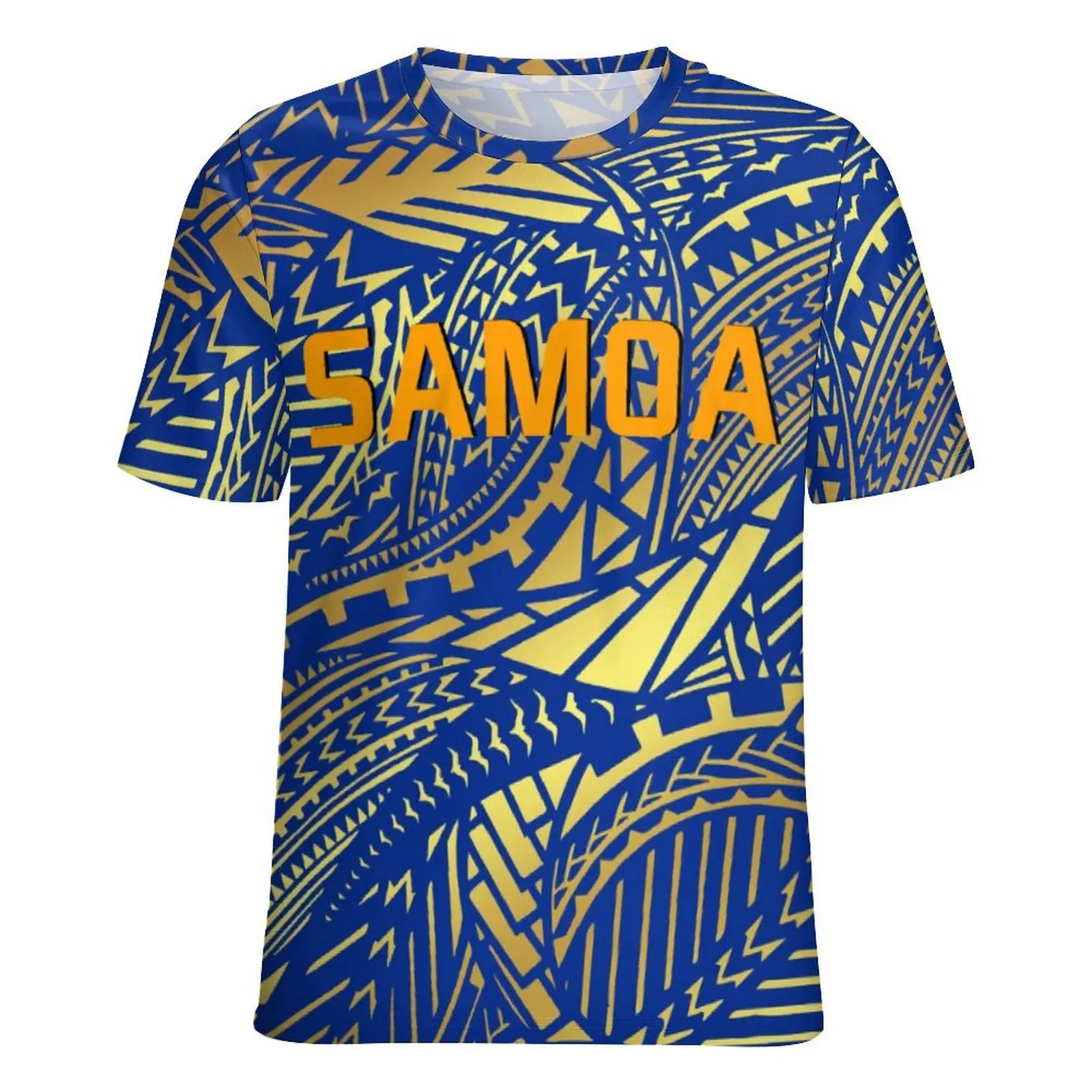 

Полинезийская мужская футболка на заказ с круглым вырезом, свободная повседневная мужская футболка с короткими рукавами и самоанским узором, высококачественная мужская футболка