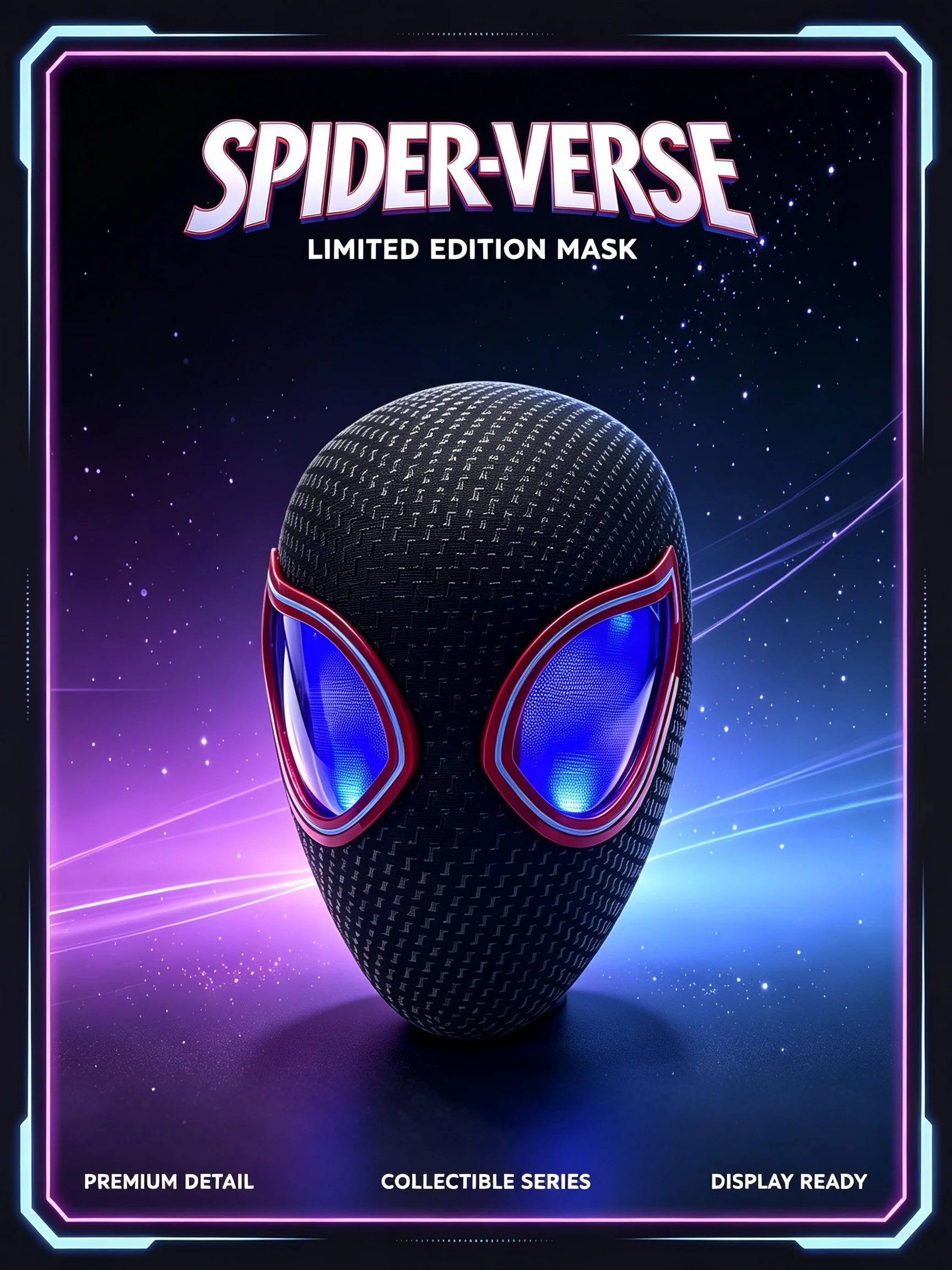 Maska Milesa Moralesego z kreskówki w skali 1:1 z ruchomymi oczami, elektroniczny hełm Spider-Mana sterowany pierścieniem, maska cosplayowa jako zabawka na prezent urodzinowy. — 2