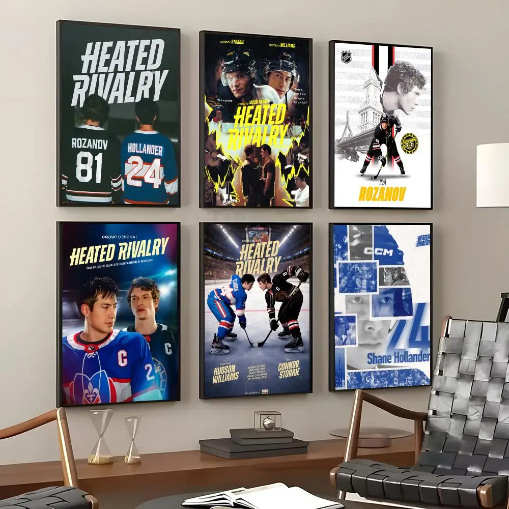 TV Series Heated Rivalry Poster Self-Adhesive Waterproof Wall Stickers Coffee Bar Home Wall Decor