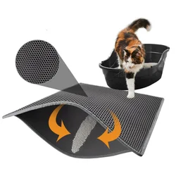 1Pc Non-slip Pet Cat Litter Mat Double Layer Cat Litter Trapping Pets Mat Pad Bottom Waterproof Pet Litter Cats Mat Easy Clean