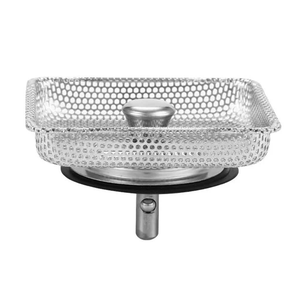 1pcs Silver Sink Waste Filter Stopper, Stainless Steel Drain Strainer For Kitchen Bathroom, Prevents Clogs From Hair And Food