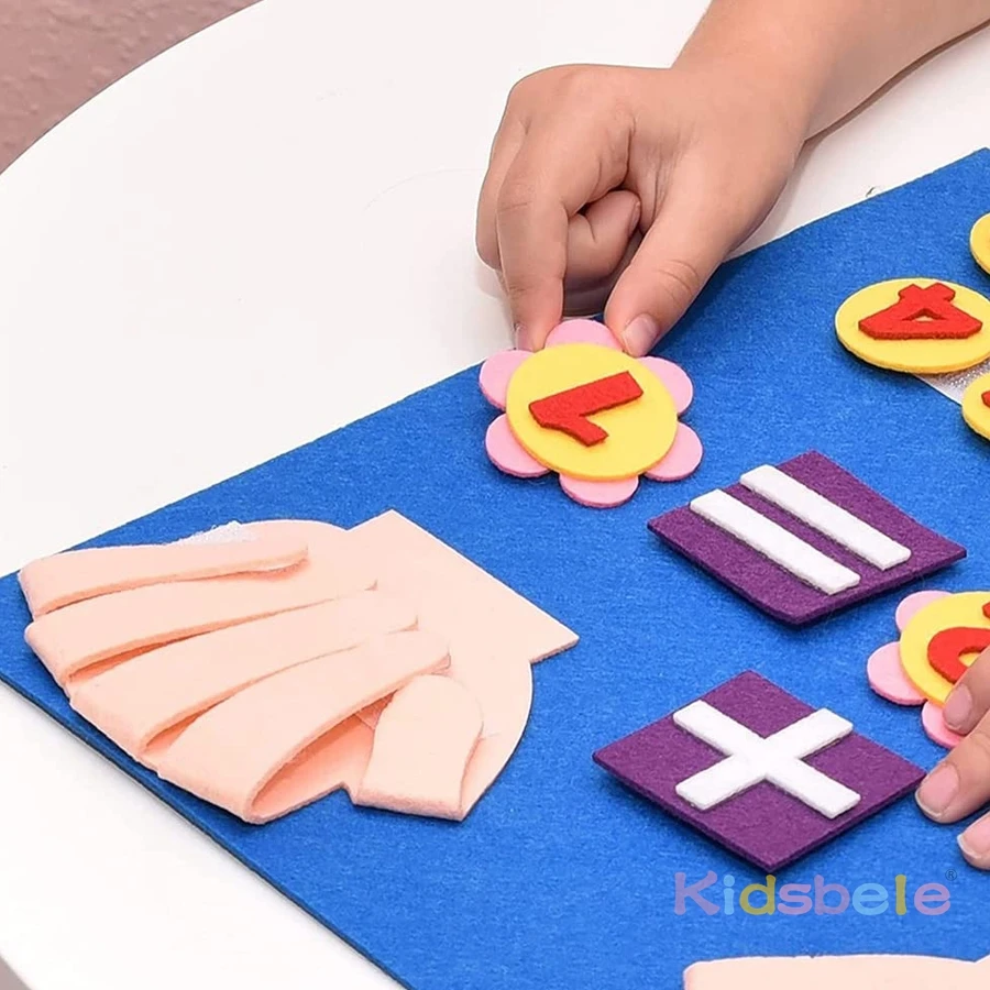 Wiskundeleerspeelgoed voor kinderen – Montessori telstokken en nummerbord, optellen en aftrekken educatieve set