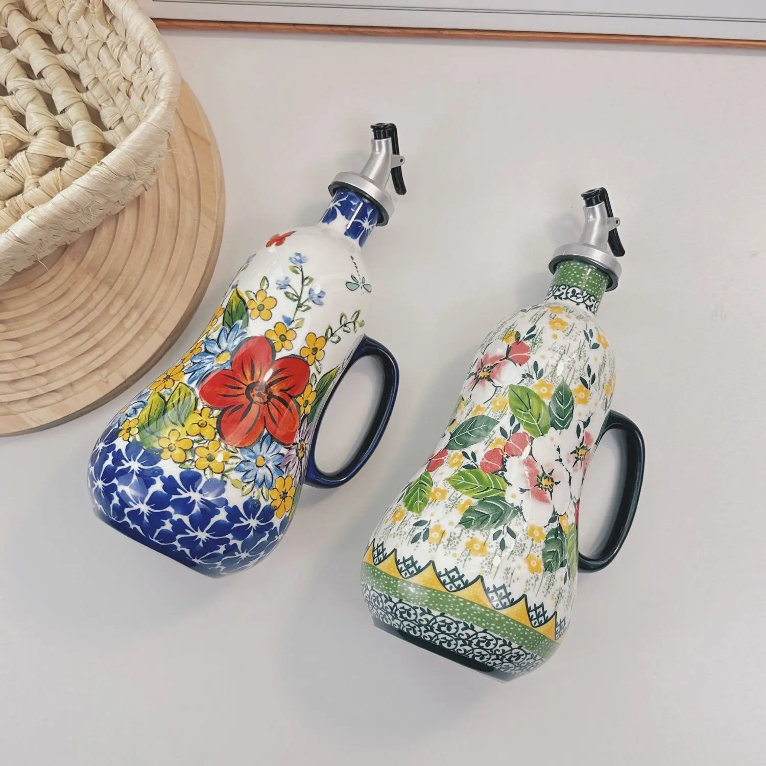 Ceramiczna butelka na olej szczelna butelka na olej kuchenna odporna na wysokie temperatury butelka na olej orzechowy sos sojowy garnek na ocet