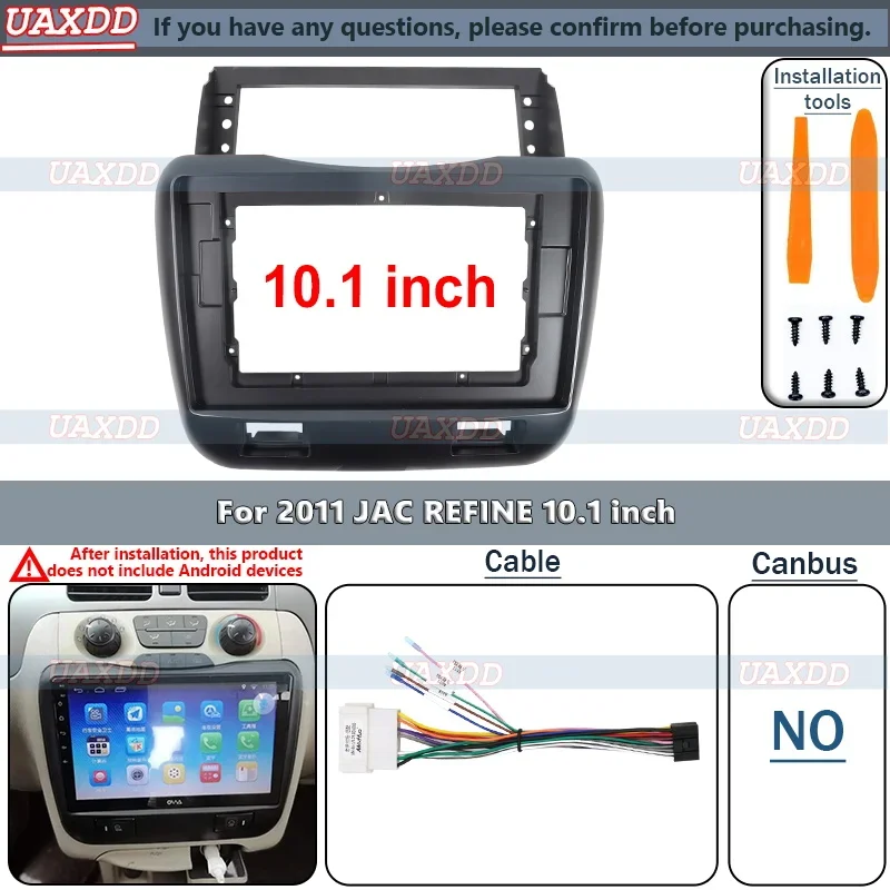 10.1 INCH Car Frame Fascia Adapter Android Radio Audio Dash Fitting CD Panel Kit For JAC REFINE XIANGHE 2011 cable harness 2 Din