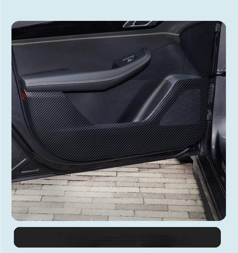 

Suitable For LYNK& CO 03 2023 Leather Anti-kick Mat For Car Door Doorsill Strip Protective Mat