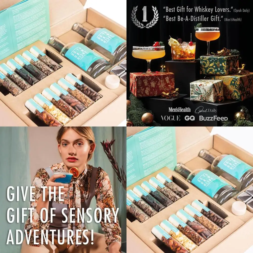 

Craft Your Own Whiskey Infusion Kit | 12 Flavor Chips & Stones | Perfect Gift for Whiskey Lovers