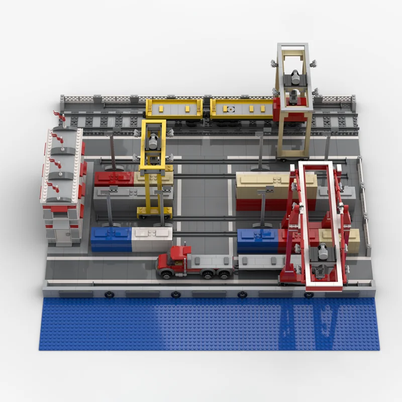 Modèle de construction de ville modulaire Moc, blocs de construction, port conteneur, technologie, cadeau modulaire, construction, ensemble de jouets d'assemblage, bricolage