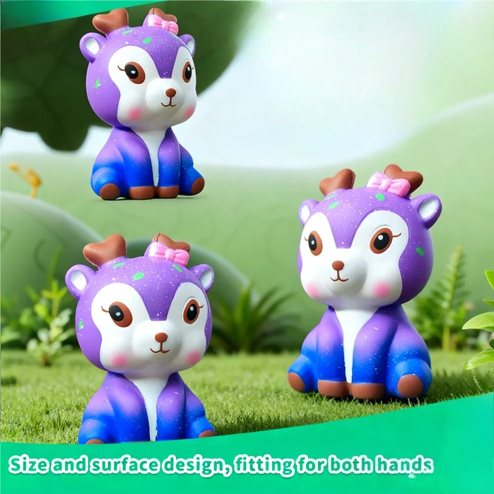 Squishy Blue Dream Starry Sky deer Squeeze Stress Relief Toy Set，Slow Rising Soft Fidget Toys for Kids Girl Gift