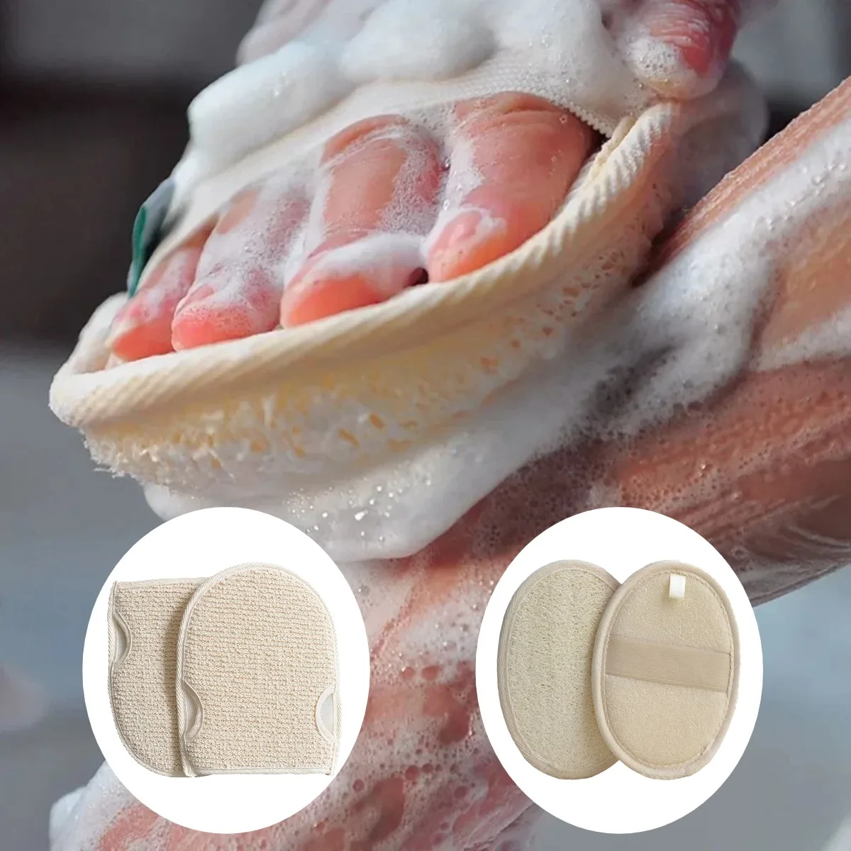 Peeling Handschuhe Bad Pinsel Set Luffa Weichen Körper Peeling Peeling Dusche Schwamm Massage Bade Werkzeug Bad Zubehör