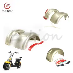 Front And Rear Fender Plastic Shell With Tail Light For Citycoco Electric Scooter 225/55-8 18x9.50-8 225/40-10 Tires