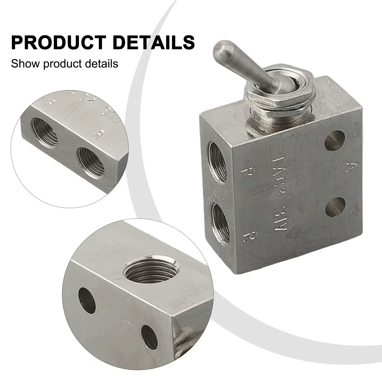 TAC2-31V Pneumatic Valve Valves Manifolds Toggle Lever hold Type 3 Way 5Hz Push Button Valve Rectangle Mechanical
