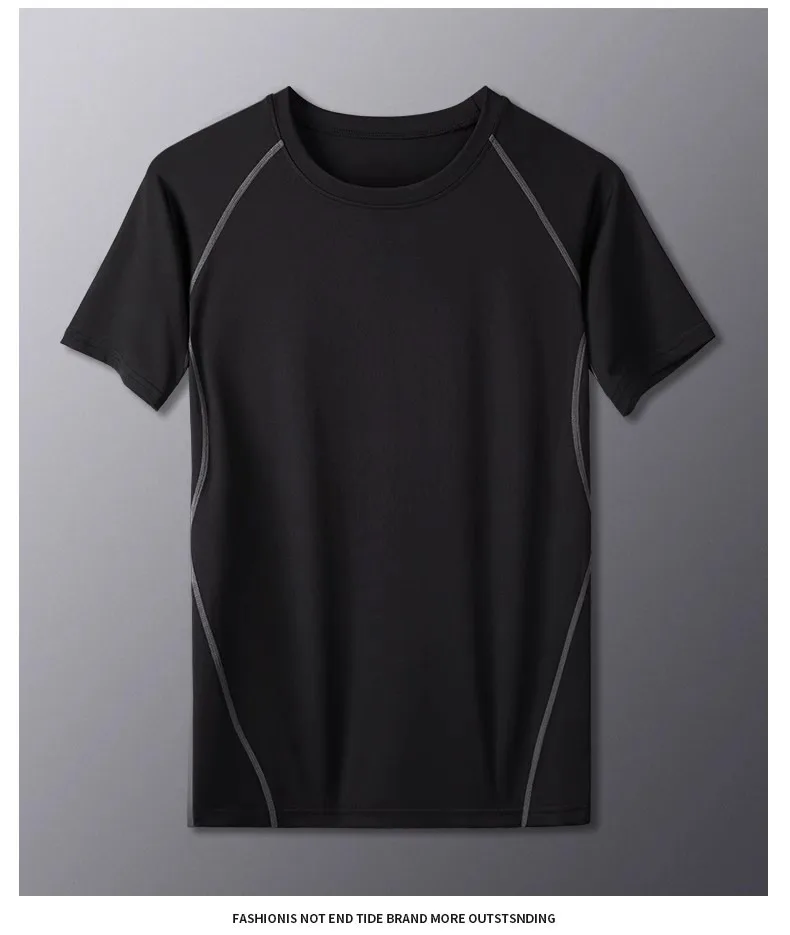 Quick drying T-shirt men's sweat absorbing tight fitting casual short sleeved basketball training suit running top sports fitnes