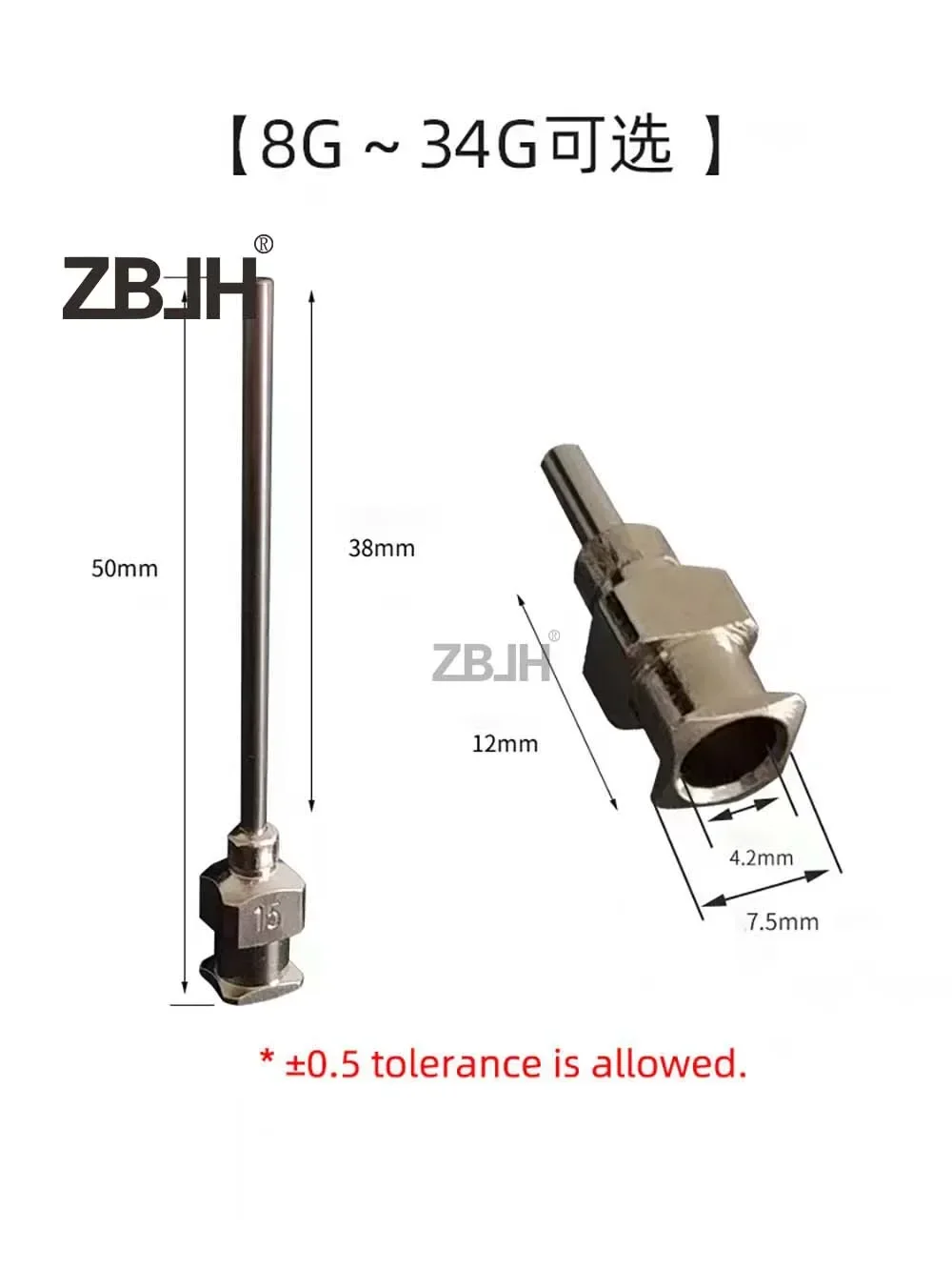 120pcs 1.5inch 8g to 30g All Metal Tips Blunt Tip Luer Lock Stainless Steel Syringe Glue Dispensing Needle Tips