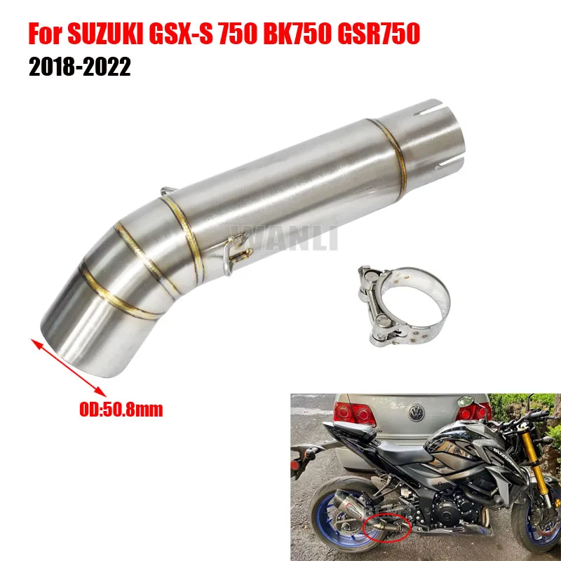 For SUZUKI GSX-S 750 BK750 GSR750 GSXS750 GSX S750 Motorcycle Exhaust Escape Modified Mid Link Pipe 2018 2020 2021 2020 2022